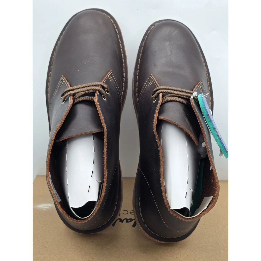 Man's Boots Clarks Bushacre 3 - Sz 11.5 W WIDE Beeswax‎ Brown 53528 NIB